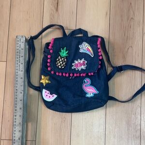 Kids Navy Blue Backpack with Fun Patches